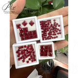 Multi-Size Princess-Cut Lab-Grown Ruby Wholesale Which Can Be Used As DIY Jewelry Raw Materials Such As Rings Earrings Necklaces Etc