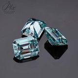 Wholesale Price Moissanite Stone Emerald Cut D Color Blue Green  VVS1 with GRA Certificate 0.5ct-10ct Gemstones