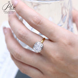 5CT Cushion Cut Moissanite Ring for Women Solid 18K 14K 10K Yellow Gold Two Tone Ring for Christmas Gifts