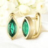 1CT Marquise Earrings D Color Moissanite/Ruby/Colombian 10k 14k S925 Plated Gold Ear Stud for Woman Engagement Christmas Party