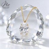 Lab Grown Diamond Necklace 18K Gold Pear Round Oval Princess Shape 1.5ct D Color Pendant Hypoallergenic Direct from Factory Daily & Office Wear Perfect Gift