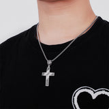 Dazzling Moissanite Hip-hop Cross Necklace - Hypoallergenic Choice for Easter Gifting to Family For Both Men and Women