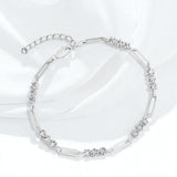 Moissanite Bracelet 3.0mm Round Cut D Color 925 Sterling Silver Birthday Anniversary Gift Charms Pass Diamond Tester 16+3cm