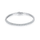 Round Tennis Bracelet Adorned with Exquisite Moissanite Multiple Size Options 925 Silver Material, Fashionable Holiday Gift
