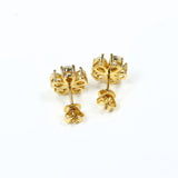 Flower-Shaped Earring Jewelry with Moissanite/Sapphire/Ruby 925 Sterling Silver Plated Screwback Earrings for Women