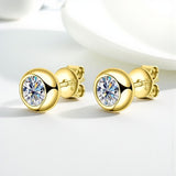 1CT Round Moissanite Diamond Stud Earrings for Women S925 Sterling Silver Earring Wedding Party Fine Jewelry