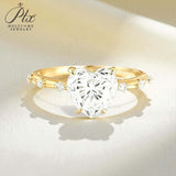 Heart Moissanite Ring with 3CT D Color Moissanite S925 10k 14k 18k Plated White Yellow Rose Gold Wedding Engagement Charm Jewely
