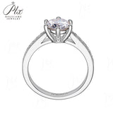 Moissanite Ring 6 Claws Silver Ring 12 Colors Round 1CT 925 Sterling Sliver Fine Jewelry Birth Stones Wedding Gift Jewel Ring