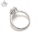 Emerald Cut Half-Eternity Halo Moissanite Ring Women Only Gifts For Festivals And Anniversaries