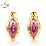 1CT Marquise Earrings D Color Moissanite/Ruby/Colombian 10k 14k S925 Plated Gold Ear Stud for Woman Engagement Christmas Party