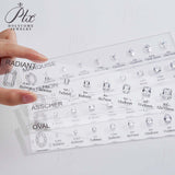 CUSTOM ZIRCON SETS - COMPARISON CHART FOR VARIOUS SHAPES AND SIZES SUITABLE FOR JEWELRY TOOLS