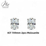 2-8CT Oval Moissanite Earrings for Women Solid 925 Sterling Silver Lab grown Gemstone Screw Back Design Hypoallergenic