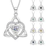 Heart-shaped Clover Necklace 925 Sterling Silver with Moissanite Round Cut VVS1 Jewelry Gift for Women’s Special Occasions