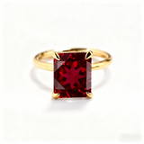 Ruby/Sapphire/ZambiaMoissanite Plated 11-Color Radiant-Cut Ring Classic Ladies' Jewelry Holiday Gift Anti-Allergic