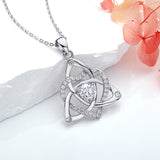 Heart-shaped Clover Necklace 925 Sterling Silver with Moissanite Round Cut VVS1 Jewelry Gift for Women’s Special Occasions