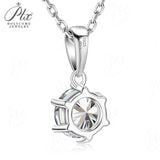 Moissanite Pendant Classical 6 Prongs 12 Color 925 Sterling Sliver Fine Jewelry Necklace Lady Birth Stones Wedding Gift Jewel
