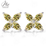 925 Sterling Silver with Hearts and Arrows Cut D Color VVS1  Moissanite Marquise Earrings  GRA Certificate Daily Wear