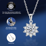 Moissanite Necklace Sunflower Pendant Multicolor Round Cut 1ct Women Wedding Party Engagement Special Gifts Charms Fine Jewelry