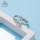 Hexagon Round Moissanite Pavé Ring Women Only Gifts For Festivals And Anniversaries
