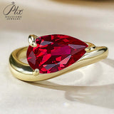S925 Ring With 3CT Pear Shaped Moissanite D Color/Ruby/Sapphire/Colombian Emerald /Zambian Emerald VVS1 Clarity Customized For Banquet & Festival Gifts