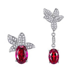 0.8-7CT Oval Cut Ruby/Sapphire/Colombian Emerald Earrings Lab-Grown Gemstone Jewelry Gift for Christmas Easter Hypoallergenic