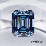 Wholesale Price Moissanite Stone Emerald Cut D Color Blue Green  VVS1 with GRA Certificate 0.5ct-10ct Gemstones
