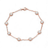 Moissanite Bracelet with 2.4CT D White/Black/Vivid Blue/Green Round Moissanite 925 Silver Plated Gold Women Man Party Gift Daily