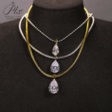 8-16 CT Custom Necklace Pear Cut Moissanite White 925 Sterling Silver Jewelry High-Quality Premium Christmas Gift Hypoallergenic