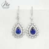 Water Drop Shaped Earrings Lab Grown Gemstone with Ruby Sapphire Padparadscha 925 Silver Earring for Women Girls Hypoallergenic