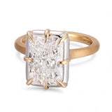 Radiant Cut Ring with 5CT D Color Moissanite Diamond 10k 14k 18K Gold Plated 925 Silver for Women Man Engagement Wedding Jewely