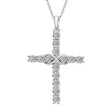 Moissanite Cross Necklace in 925 Silver - Hypoallergenic Perfect Christmas Gift for Loved Ones