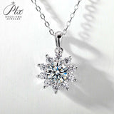 【 Daisy 】Round Cut 1CT Moissanite Sunflower Pendant Necklace