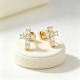 Men's Hip Hop Cross Earrings 925 Sterling Silver Low Allergy VVS1 GRA Certified Moissanite Iced Out Stud Earrings Luxury Ear Jewelry for Men Women Gift Ready Daily Wearable
