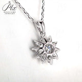 【 Daisy 】Round Cut 1CT Moissanite Sunflower Pendant Necklace
