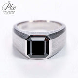 Moissanite Lab Grown Gemstone Ring Asscher Cut Moissanite Ruby Sapphire Colombian S925 Woman Man Anniversary Party Daily Charms