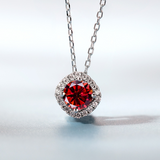 Moissanite Square-shaped Necklace Pendant Multicolor S925 Sterling Silver Gemstone Jewelry Women Wedding Anniversary Gift Party