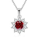 Moissanite Necklace Sunflower Pendant Multicolor Round Cut 1ct Women Wedding Party Engagement Special Gifts Charms Fine Jewelry