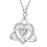 Heart-shaped Clover Necklace 925 Sterling Silver with Moissanite Round Cut VVS1 Jewelry Gift for Women’s Special Occasions