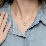 Elk Deer Shape S925 Sterling Silver 1CT Round  Moissanite Pendant Necklace