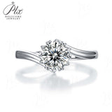 Snowflake Twisted Adjustable Solitaire Round Cut Moissanite Ring Women Only Gifts For Festivals And Anniversaries