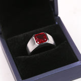 Moissanite Lab Grown Gemstone Ring Asscher Cut Moissanite Ruby Sapphire Colombian S925 Woman Man Anniversary Party Daily Charms