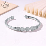 925 Sterling Silver Openable Moissanite Bracelet - 2025 Exquisite Jewelry for Women Ideal Gift for Weddings and Anniversarie