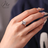 Engagement Ring Salt and Pepper Moissanite Diamond Pear Cut 925 Sterling Silver Plated with 18k Gold Wedding Jewelry Vintage