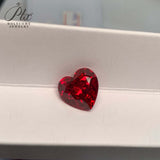 Loose Multi-Size Heart-Shaped Lab-Grown Rubies Exquisite Jewelry Raw Materials Certificate Available