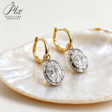 Lab Grown Diamond Earrings Spark Oval Cut 2ct DEF VS 10K/14K/18K Solid Yellow Gold for Women Hypoallergenic Factory Direct