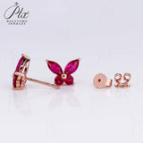 925 Sterling Silver Moissanite Lab Grown Gemstone Marquise Round Butterfly Stud Earrings Banquet Gift