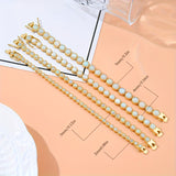 Opal Bracelet 925 Sterling Silver 2/3/4/5mm White/Blue Color Simple Classic Women Chain Jewelry Advanced Jewelry Charms Elegant