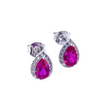 Lab Grown Gemstone Earrings Round/Heart/Heart/Pear Cuts Ruby/Sapphire 925 Silver Hypoallergenic Factory Direct Sales