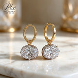 Lab Grown Diamond Earrings Luxury Oval Cut 2/4ct DEF VS 10K/14K/18K Solid Yellow Gold for Women Hypoallergenic Office Ready