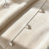 Tri-Pear Necklace with 3CT D Color Pear-shaped Moissanite S925 Plated White Yellow Rose Gold Chain Engagement Chrisrmas Daily